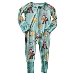 Little Sleepies Star Wars Mandalorian Grogu Bamboo Zippie Pajamas PJs 0-3 Months